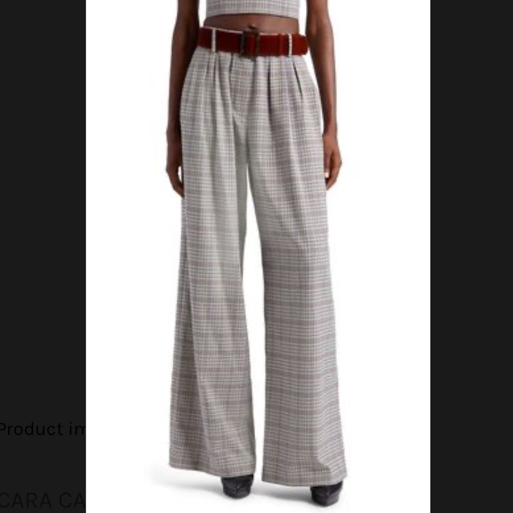 Cara Cara Soho Plaid Pants with Velvet Belt 00